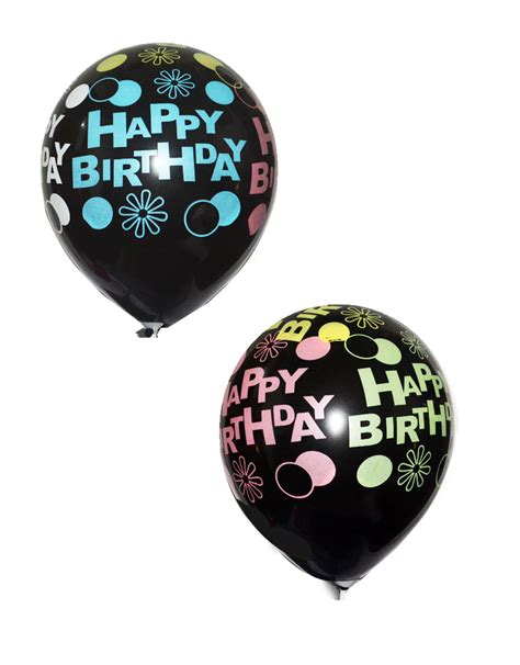 Happy Birthday Printed On Black Balloon - AZ Gift & Trading