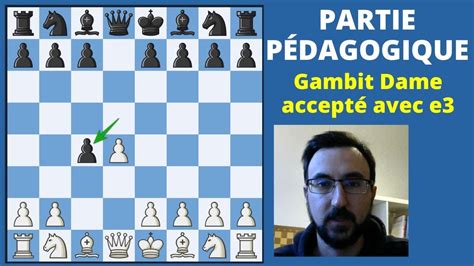 Partie P Dagogique Gambit Dame Accept Avec E Youtube