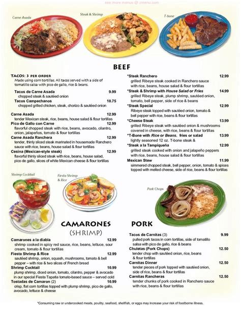 Online Menu Of Fiesta Tapatia Restaurant Cheraw South Carolina 29520