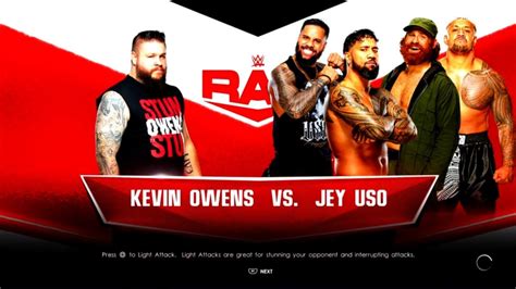 Wwe Monday Night Kevin Owens Vs Jey Uso Youtube