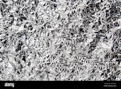 Silver Crumpled Shiny Metallic Paper Gray Tinfoil Texture For Holiday