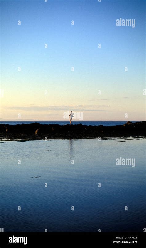 Playing Bagpipes By The Sea Stock Photo Alamy