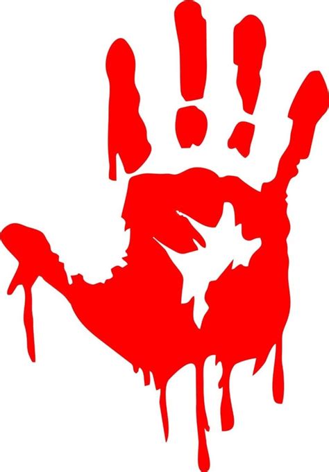 Bloody Zombie Hand Print Right Hand Car Decal By StickersLike