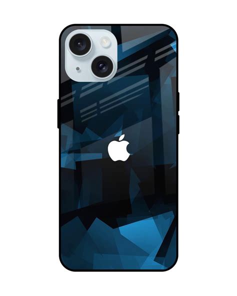 Buy Polygonal Blue Box Premium Glass Case For Apple Iphone Shock