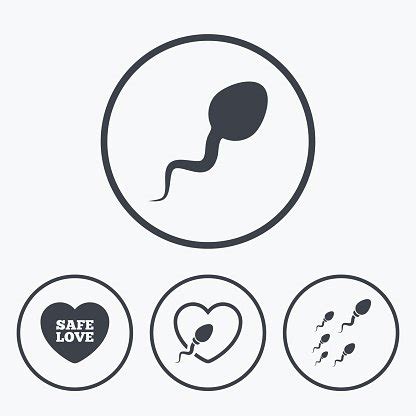 Sperm Icons Fertilization Or Insemination Signs Stock Clipart