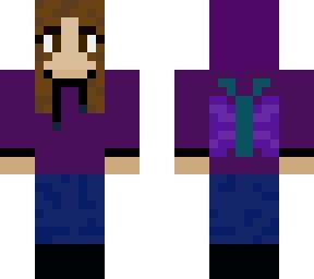 Cute girl in purple hoodie | Minecraft Skin