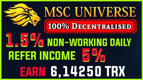 MSC Universe New Mlm Plan Today Launch Mlm Plan New Staking