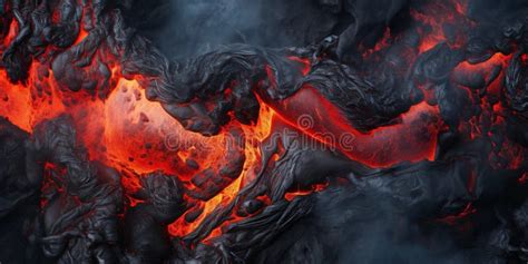 Dramatic Volcanic Lava Eruption Stock Photo - Image of light, flowing ...