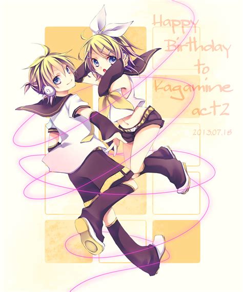 Safebooru 1boy 1girl Blonde Hair Blue Eyes Hands On Headphones Headphones Kagamine Len