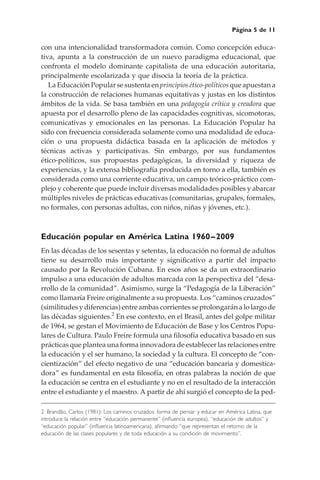 Educación popular en América Latina PDF