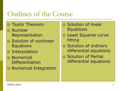 Cise 301 Numerical Methods Topic 1 Introduction To Numerical Methods