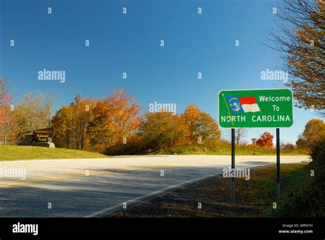 Tennessee and North Carolina Border on Cherohala Skyway, USA. Cherokee ...