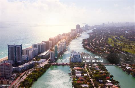 Miami Coastline Aerial View High Res Stock Photo Getty Images