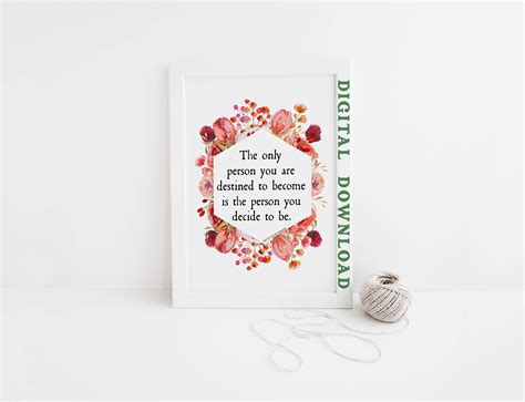 Only Person You Are Destined to Become is the Person You - Etsy