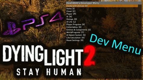 Dying Light 2 Ps4 Dev Cheat Menu Youtube