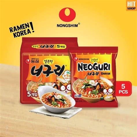 Jual Nongshim Neoguri Ramyun Mie Seafood Kuah Pedas Korea Isi Pcs