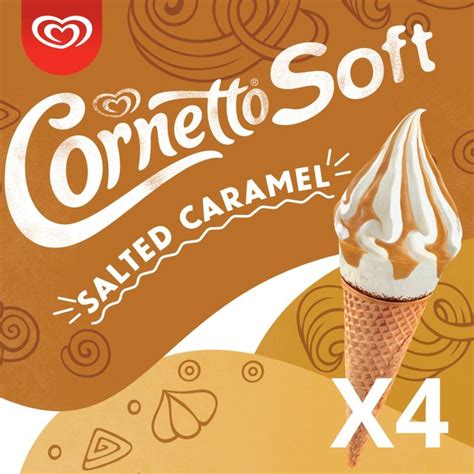 Cornetto Soft Salted Caramel Ice Cream Cones Ocado