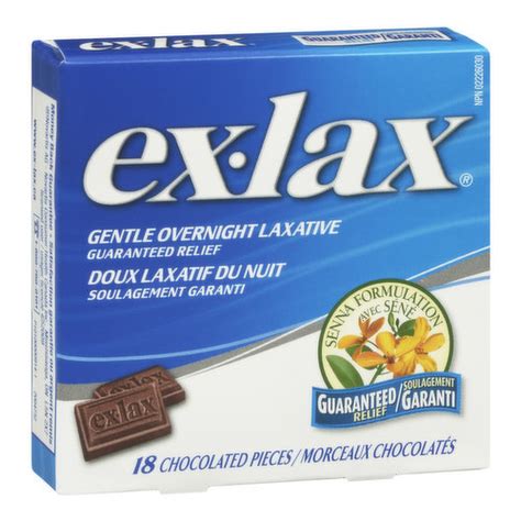 Ex Lax Gentle Overnight Laxative Chocolate Save On Foods