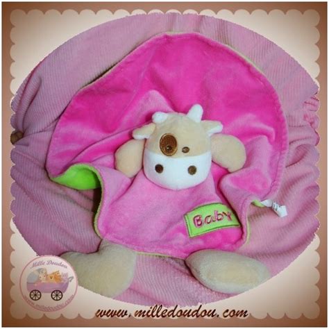 SOS DOUDOU VACHE GIRAFE PLAT ROSE BABY