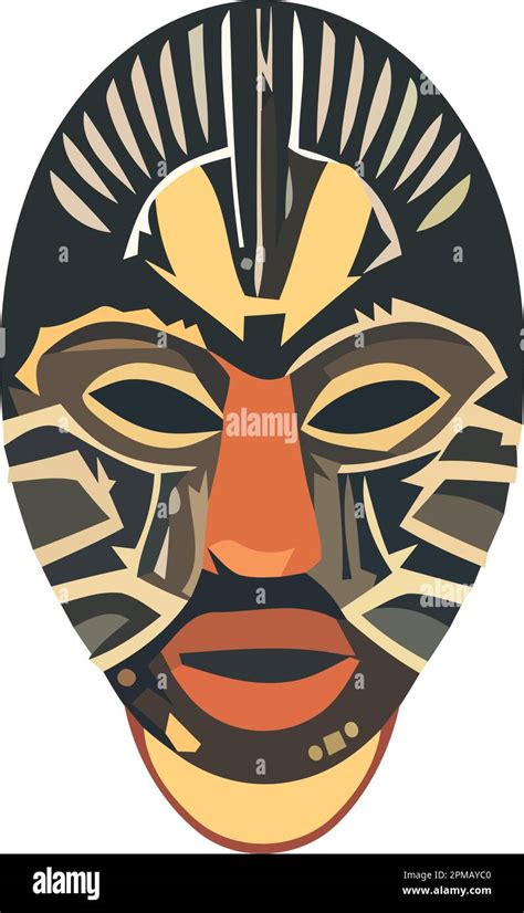 Indigenous Culture Ornate Mask Symbolizes Spirituality Stock Vector