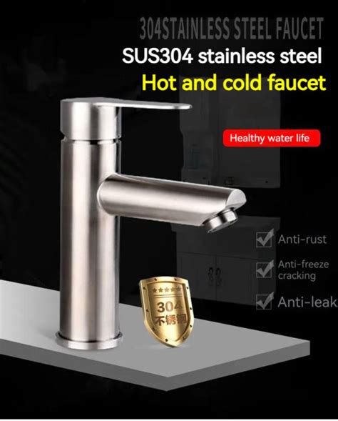 Sus Stainless Lavatory Faucet Steel Bathroom Wash Sink Faucet Basin