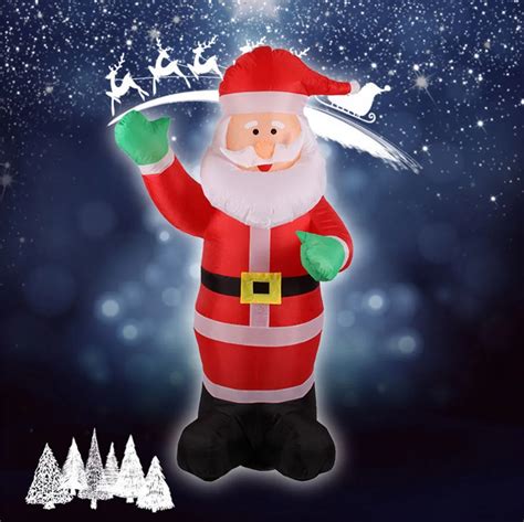 1.8m Inflatable Santa Claus Green Hand Christmas Inflatable Santa Claus ...