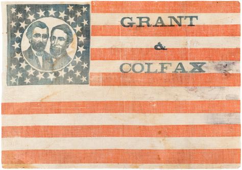 Hake S Grant Colfax Rare Jugate Campaign Parade Flag