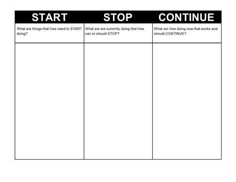 40 Best Start Stop Continue Templates Word Excel PDF PPT