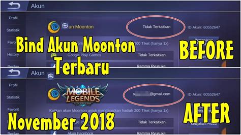 CARA BUAT DAN BIND AKUN MOONTON MOBILE LEGENDS TERBARU YouTube