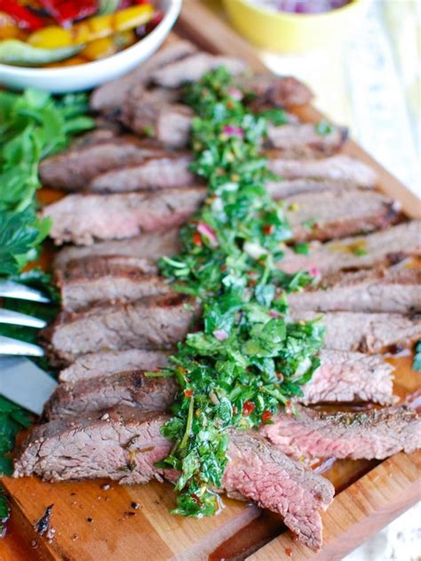 Easy Grilled Flank Steak With Chimichurri Sauce A Cedar Spoon