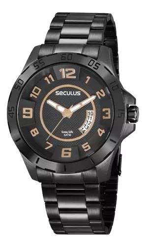 Reloj Negro Seculus Para Hombre Calendario Mercadolibre