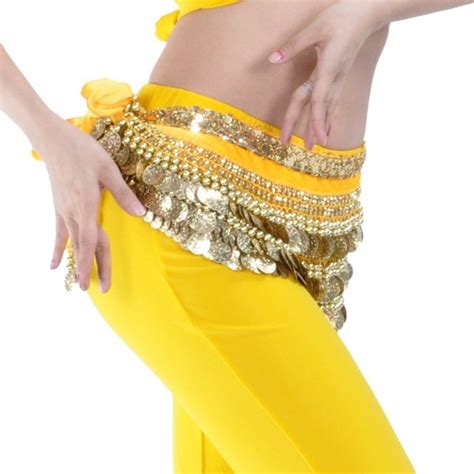 Multi Row Gold Coins Belly Dance Skirt Wrap And Hip Scarf T Idea Lake Blue Cl12f7tl3vz