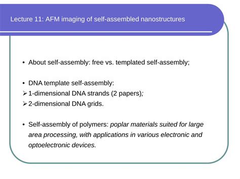 PDF Lecture 11 AFM Imaging Of Self Assembled Nanostructures