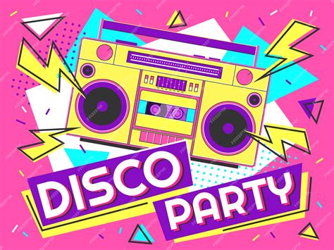 Premium Vector | Disco party banner. retro music poster, 90s radio and ...