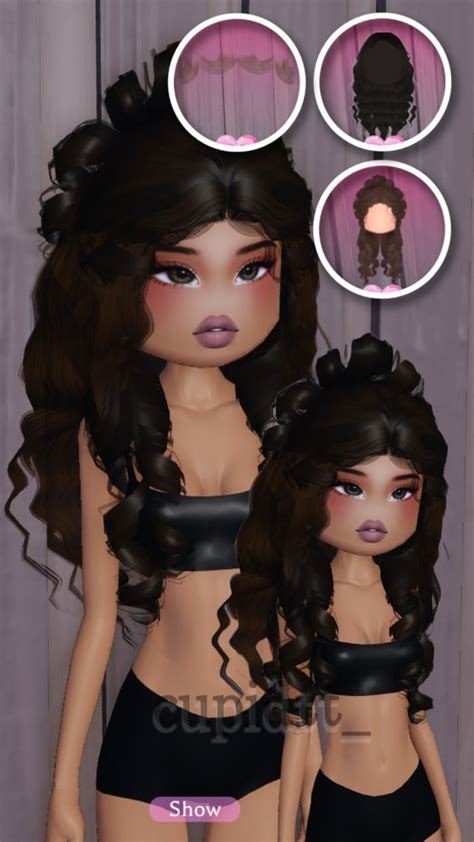 DTI Hair Combo In 2024 Dress To Impress Black Hair Roblox Black