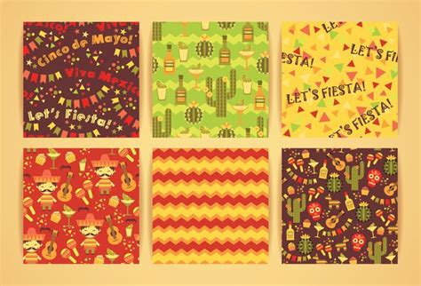 Set Of Vector Seamless Patterns With Traditional Mexican Symbols 291159