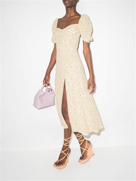 Reformation Bandit Floral Print Midi Dress Farfetch