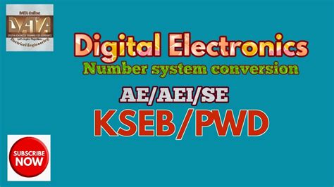 Kseb Sub Engineer Ae Aei Coaching Classes Digital Electronics Number