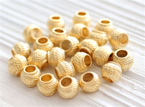 10pc Matte Gold Rondelle Beads Large Gold Metal Beads Heishi Beads Gold Rondelle Gold Heishi