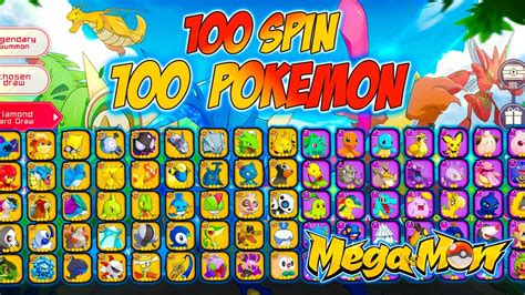 100 SPIN 100 POKEMON DIAMOND CARD DRAW IN MEGAMON YouTube