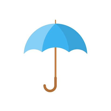 Cone De Guarda Chuva Azul Em Design Plano Ilustra O Vetorial Sinal