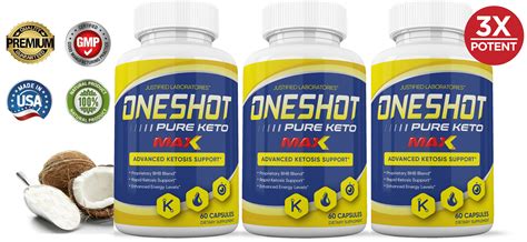 One Shot Pure Keto PIlls BHB 1200MG Keto Diet Pills Real BHB Salts ...