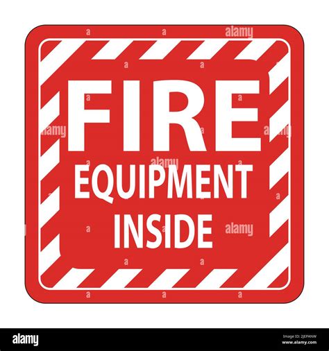 Fire Equipment Inside Label Sign Isolate On White Background Vector Illustration Stock Vector