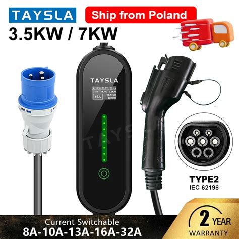 TAYSLA The EV PHEV Car Charger Has Built In B Type RCA 16A And 32A And