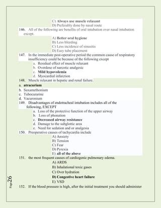 Anesthesia Complications Mcqs By Israr Ysfz Pdf