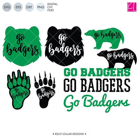 Badgers Mascot Bundle Svg Dxf Eps Png Cut Files Kelly Lollar Designs