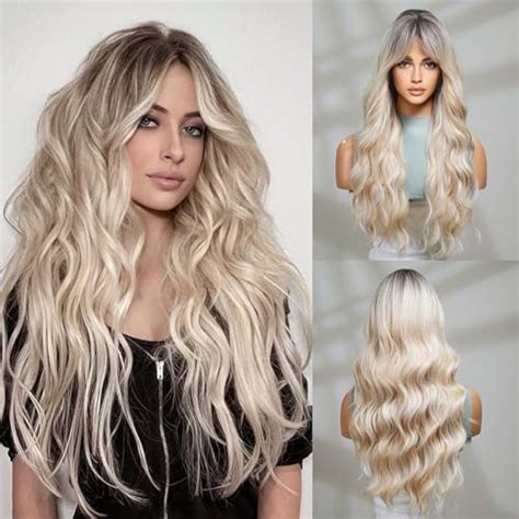 Amazon XIXIBI Blonde Wigs For Women Long Ombre Blonde Wavy Wig