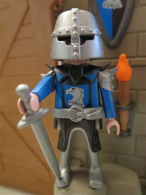 CHEVALIER BLASON AIGLE Noir Bleu PLAYMOBIL Issu 6628 70290 Soldat