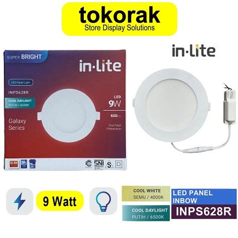 Jual DOWNLIGHT LED PANEL INBOW INLITE BULAT 9 WATT 9 W 9WATT 9W PUTIH