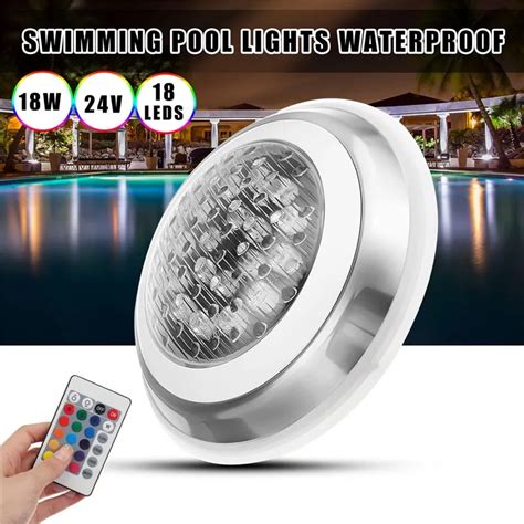 Aliexpress Buy 18W 24V LED Swimming Pool Lights Bulb RGB With